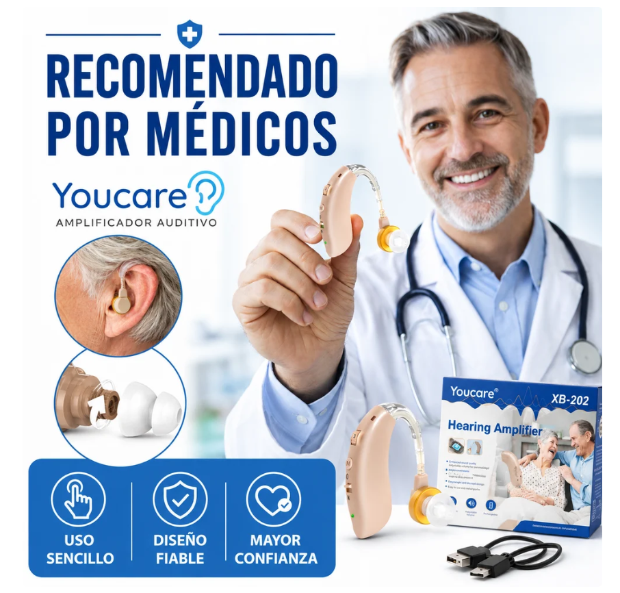 AMPLIFICADOR AUDITIVO YOUCARE® RECARGABLE [PROMOCIÓN] 🔥 COMPRA 1 LLÉVA  2 -