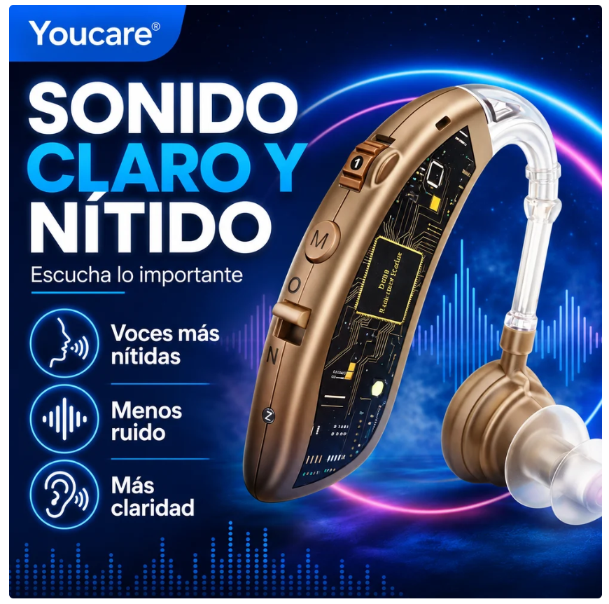 AMPLIFICADOR AUDITIVO YOUCARE® RECARGABLE [PROMOCIÓN] 🔥 COMPRA 1 LLÉVA  2 -