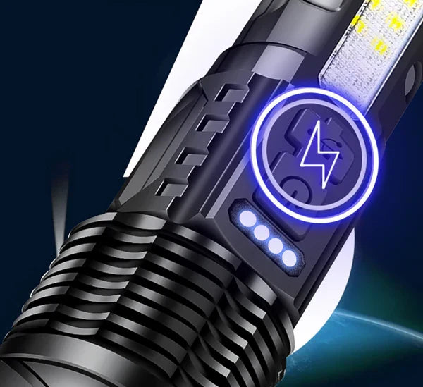 🔦 Linterna Tactica S.W.A.T 6 en 1 con Laser + Martillo + Cortador + Power Bank •Producto Importado U.S.A•🔥Pide 1 y Lleva 2