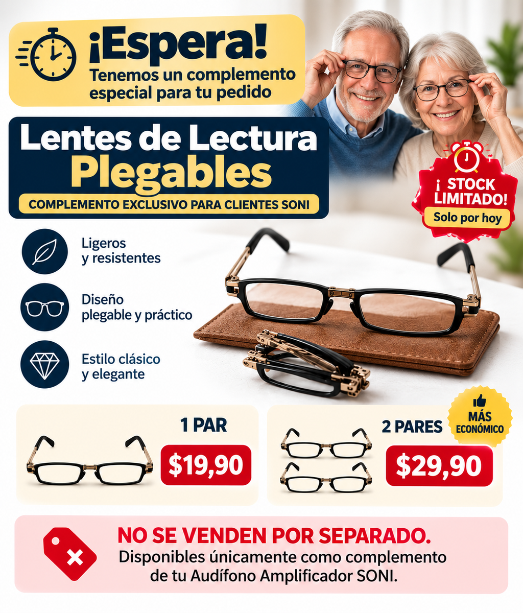 Lentes de Lectura Plegables — No se venden por separado del Audífono SONI